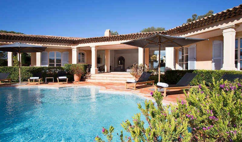 Rose Trémiere, Cote d'Azur Villas, luxury 4BR villa, Ramatuelle, l'Escalet with seaview and pool 