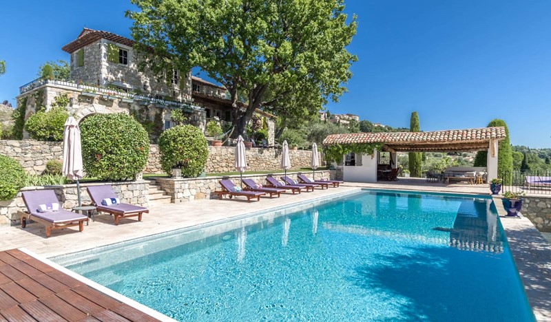 9 Sunloungers By The Pool